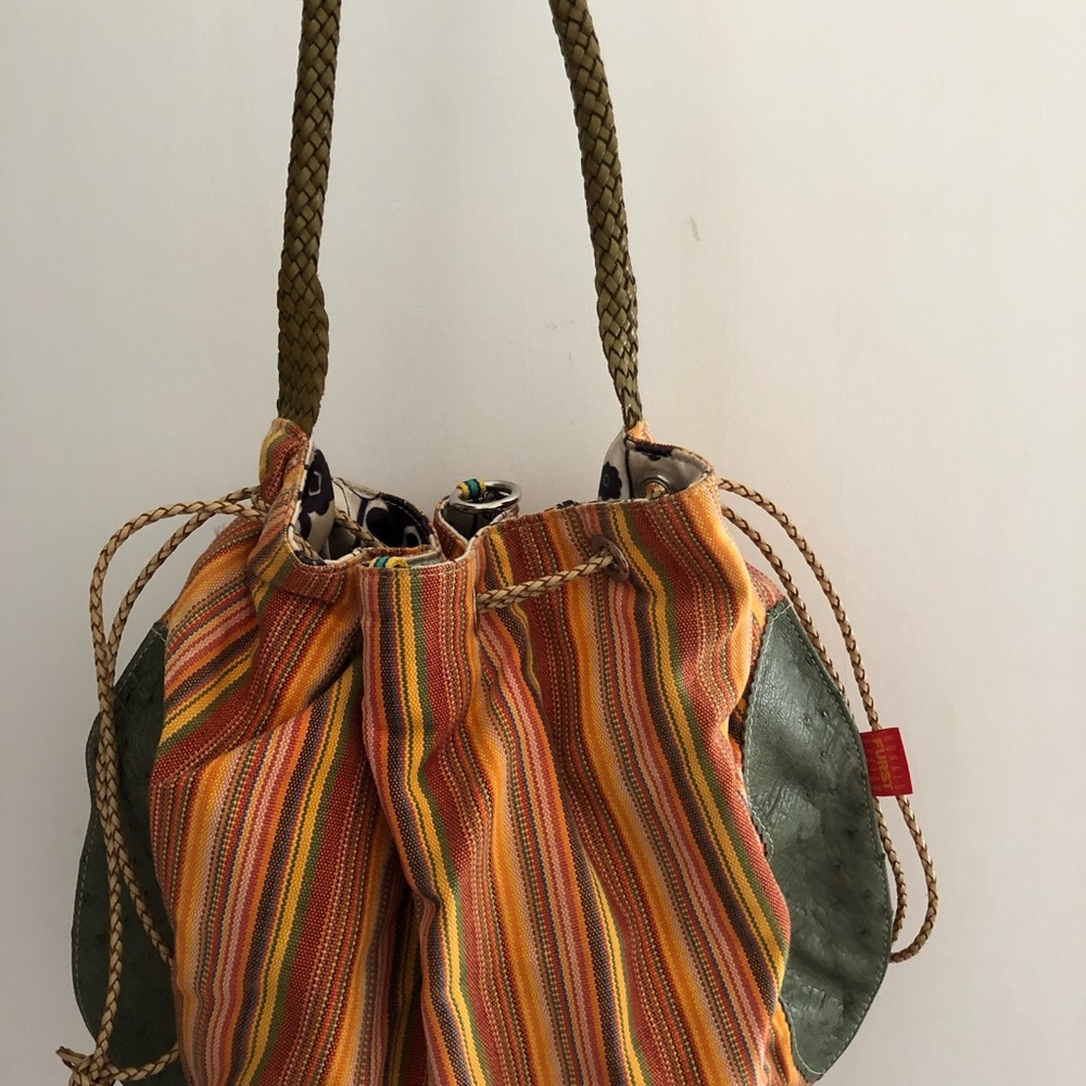 Ronald Furst fabric/leather handbag